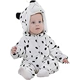 DarkCom Unisex Baby Leopard Costume Animal Onesie Toddler Hooded Romper Halloween Kids' Christmas Pajamas