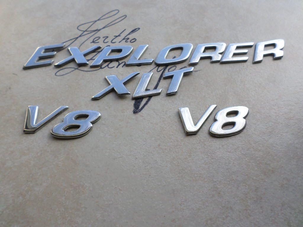 02 Ford Explorer Xlt V8 Emblem Lettering Individual Badge Logo Decal Ornament Set