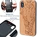 iProductsUS Elephant Wood Phone Case Compatible with iPhone Xs, X (10) and Magnetic Mount, Engraved in USA, Built-in Metal Plate, TPU Protective Shockproof Cover (5.8