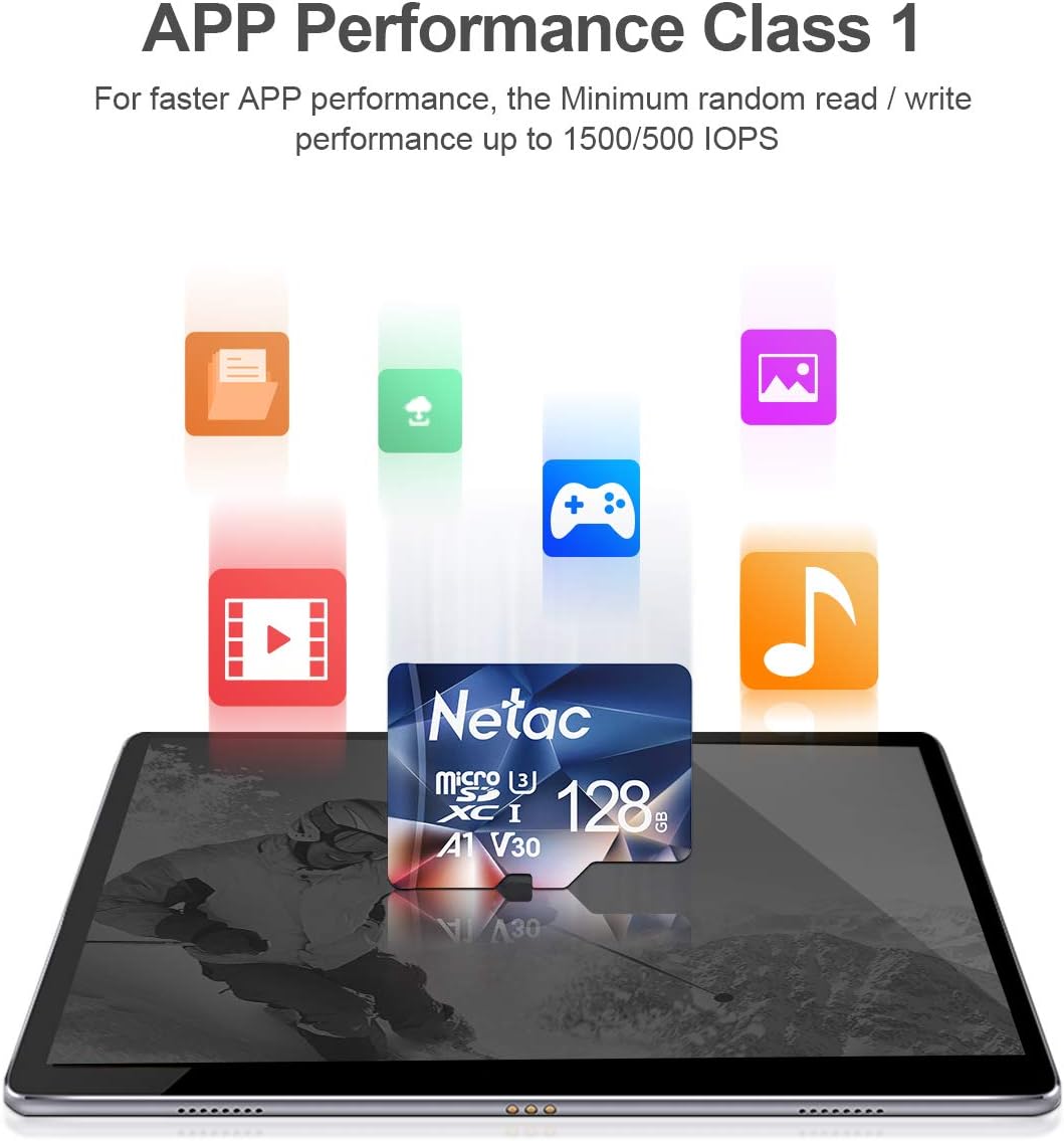 Netac 128GB MicroSDXC Memory Card, Micro SD Card R/W up to 100/50MB/s, TF Card 4K Full HD Video Recording, UHS-I, C10, U3, A1 - Image 4