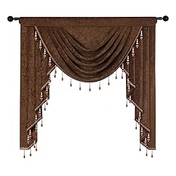 ELKCA Thick Chenille Window Curtains Valance for