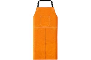 LIZMOF Welding Apron, Leather Apron for Men& Women, Woodworking Apron for Blacksmith, Heat & Flame Resistant Tool Apron, Heavy Duty Cowhide Leather Work Apron, 23" x 39.6"