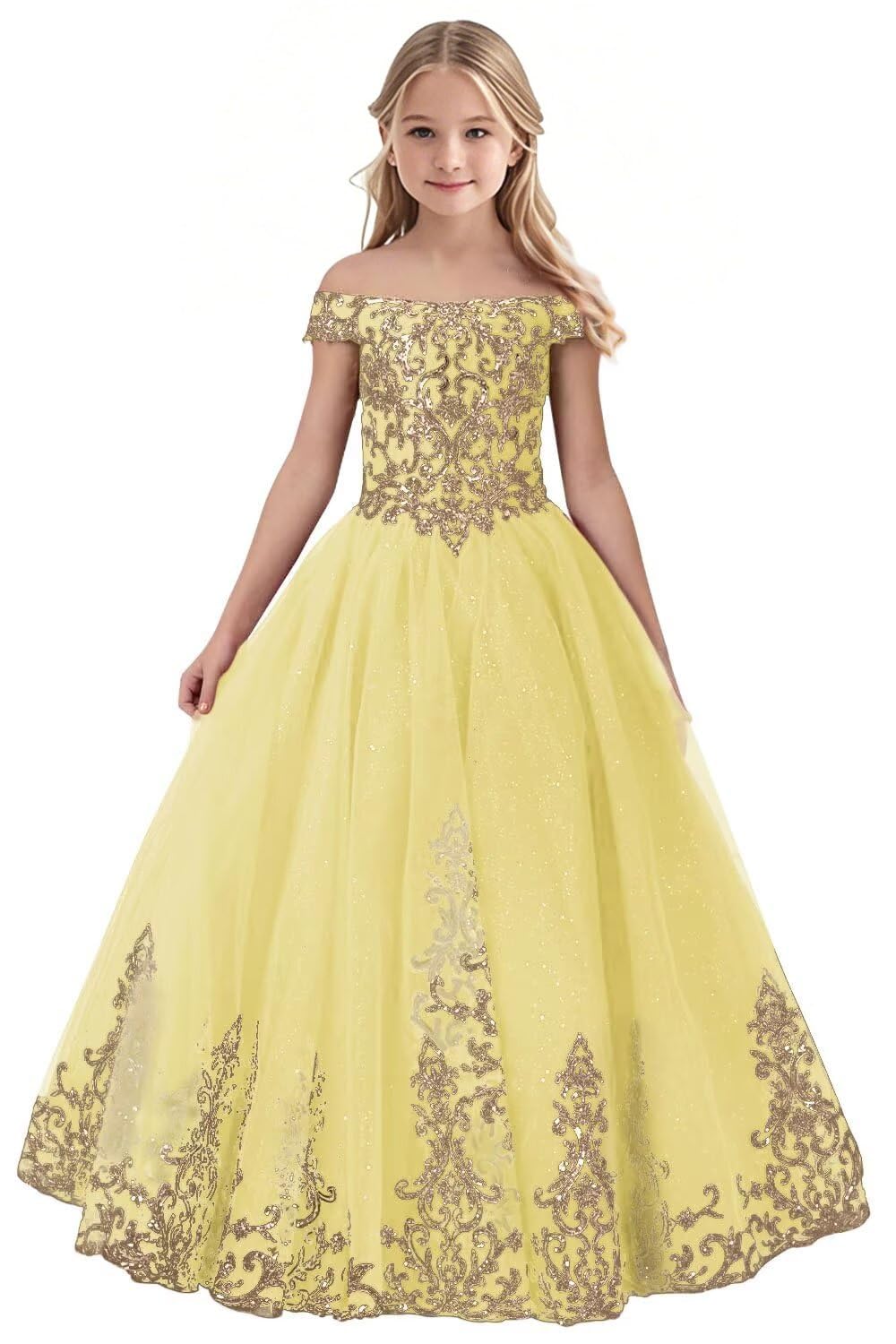 Tulle Flower Girl Dress for Wedding Sparkly