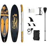 Uwithme Inflatable Stand Up Paddle Board Set, 11&rsquo;6&rdquo; Extra Wide SUP Board with Adjustable Paddle, Pump, Backpack, Fins &amp; Accessories for Adults and Beginners
