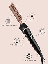 janelove Hot Comb Straightener 230°C LCD Anti Burn 80-230°C Wigs Beards view 6
