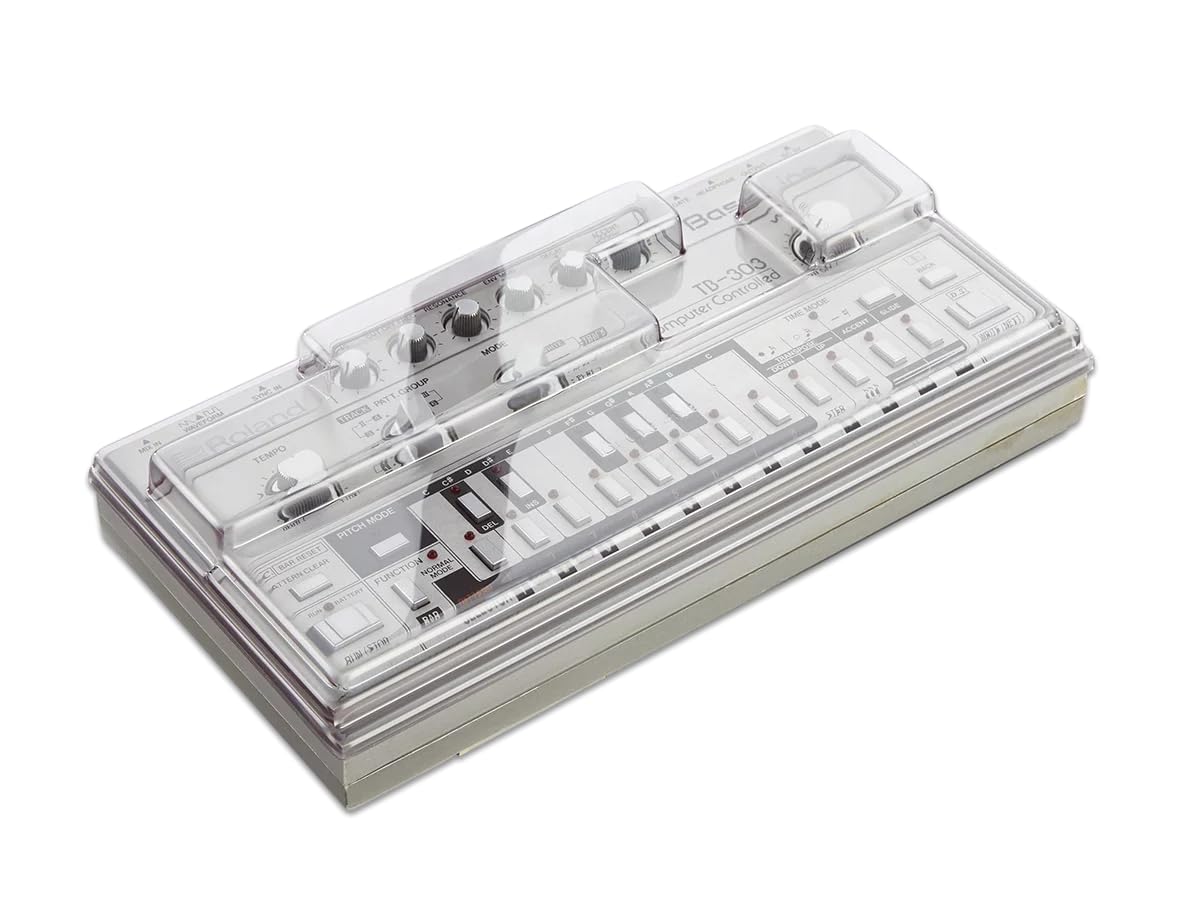 Decksaver Cover for Roland TB-303 - Super-Durable Polycarbonate Protective lid in Smoked Clear Colour, Made in The UK - The Producers' Choice for Unbeatable Protection