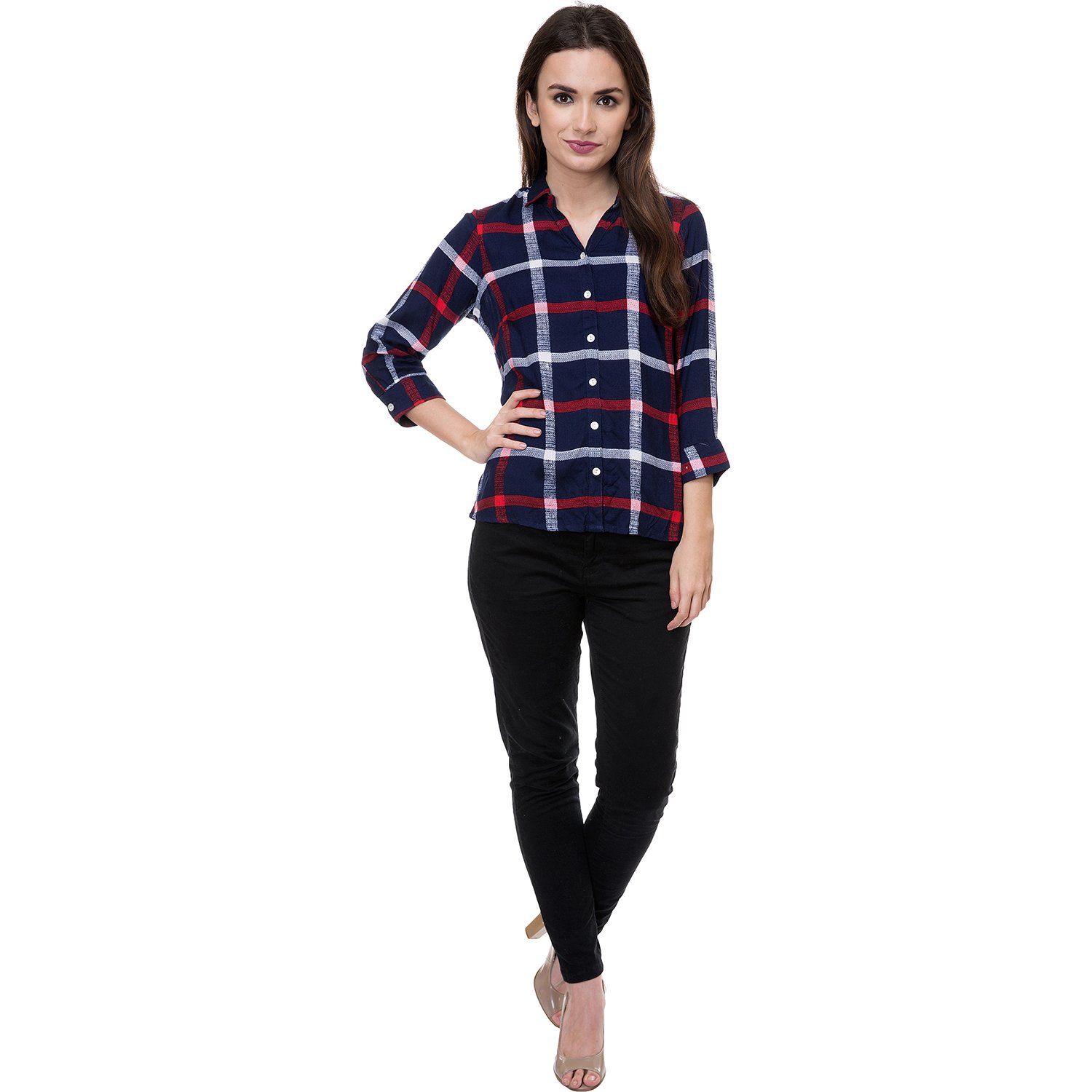 deewa navy & rani white rayon casual shirts for women (dws350pibl_xl)