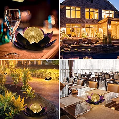 Outdoor solar lights with a metallic design.