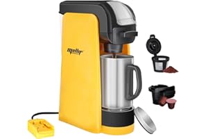 WITLIGHT Single Serve Coffee Maker Compatible with Dewalt 20V Max Battery, One-Button Operation & Auto Shut-off Coffee Machine for K-Cup & Ground, with 14.5OZ Reservoir for Home/Outdoor/RV (Tool Only)