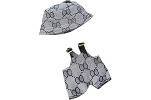 QIAPU 17cm Clothes Set(NO Doll),Hat & Overalls Set Doll Clothes Suitable for Dolls Accessories (Style C)