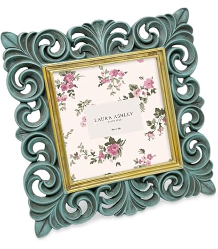 Amazon.com - Laura Ashley 4x4 White & Gold Ornate Textured Hand