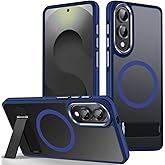 MALEWOLF for Samsung Galaxy S25 Edge Case, Non-Slip Phone Case with Invisible Kickstand [Fits for Magsafe], Ultra Slim Translucent Cover for Galaxy S25 Edge, Mil-Grade Drop Protection (Darkblue)