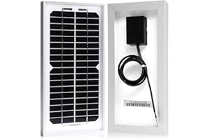 ACOPOWER Solar Panel 5 Watt 12V Black Monocrystalline High-Efficiency Module Off Gird PV Power with Solar Connectors for Battery Charging Path Light
