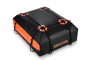 SIHANM 20 Cubic Feet Rooftop Cargo Carrier, Car Roof Cargo Carrier for All Cars with/Without Rack, Waterproof Cargo Carrier Bag, Includes Anti-Slip Mat, Storage Bag & Door Hooks