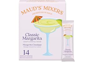 Maud's Mixers Classic Margarita Cocktail Mix, 14 ct, Mocktail Non-Alcoholic Drinks - Made with Real Agave - Low Calorie, Low 