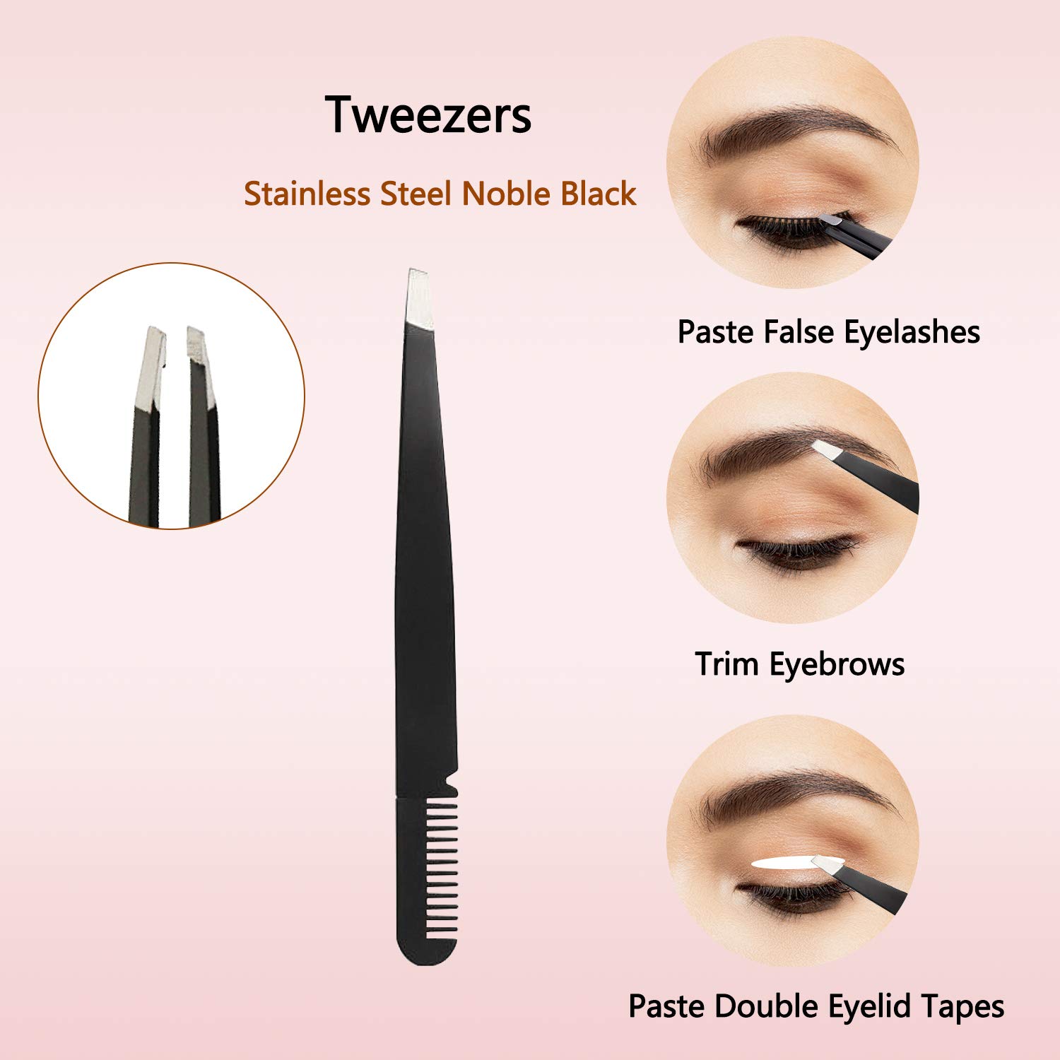 Eyebrow Kit, 4 in 1 Stainless Steel Eyebrow Grooming Set, Eyebrow Scissors, Eyebrow Brush, Tweezers, Eyebrow Razor, Eyebrow Trim Tool Set for for Women Men (4Pcs): Beauty