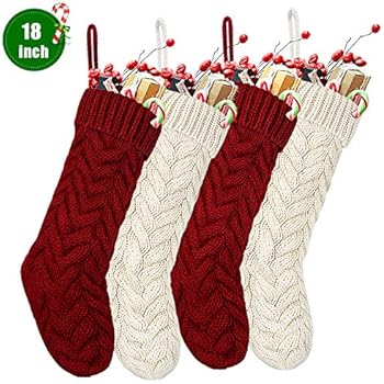 SEVENS Knit Christmas Stockings, 4 Pack 18