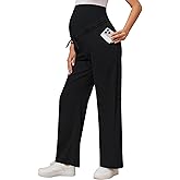 POSHGLAM Maternity Jeans Soft Thin Denim Lightweight Comfy Stretchy Drawstring Pregnancy Pants with 2 Pockets