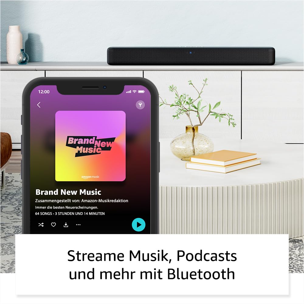 Amazon Fire TV Soundbar, 2.0-Lautsprecher mit DTS Virtual:X und Dolby Audio sowie Bluetooth-Unterstützung 4