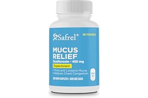 Safrel Pharma Mucus Relief Guaifenesin 400 mg - Fast Acting Expectorant, Thins and Loosens Mucus, Relieves Chest Congestion, Cough, Cold and Flu | (300 Count (Pack of 1))