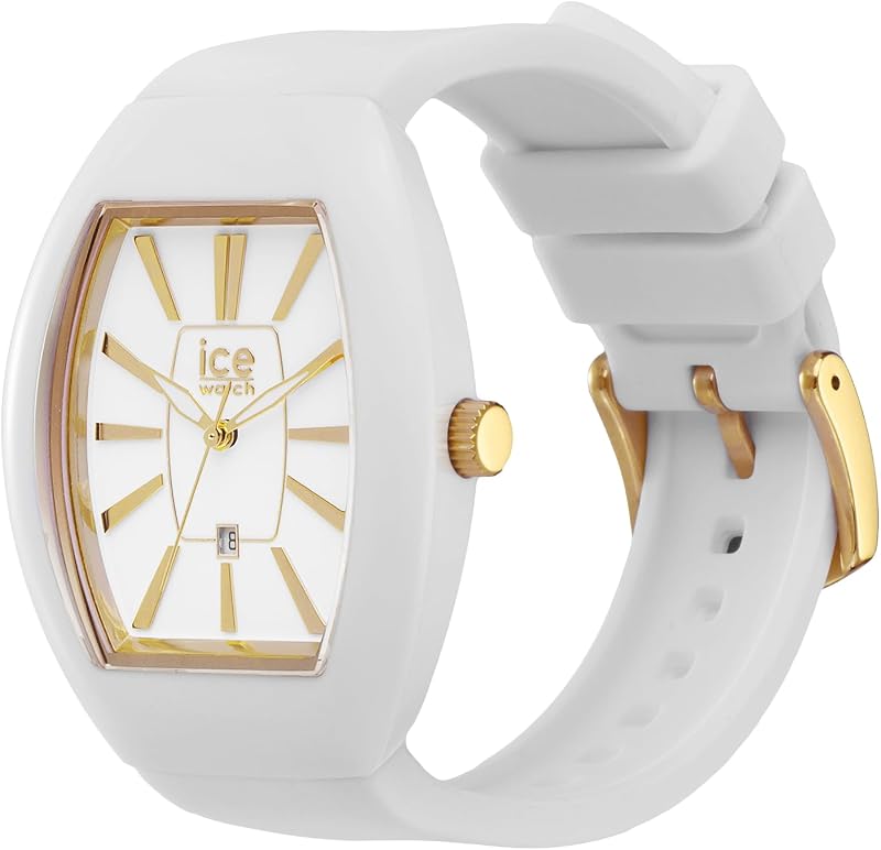 - Ice boliday Dome White Gold - Reloj Blanco Y Dorado para Mujer con Correa de Silicona - 024034 (Small)