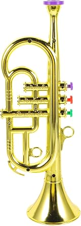 Toyvian Kids Trumpet Toy Golden Imitation Musical Instrument ABS 13.2" Early view 1