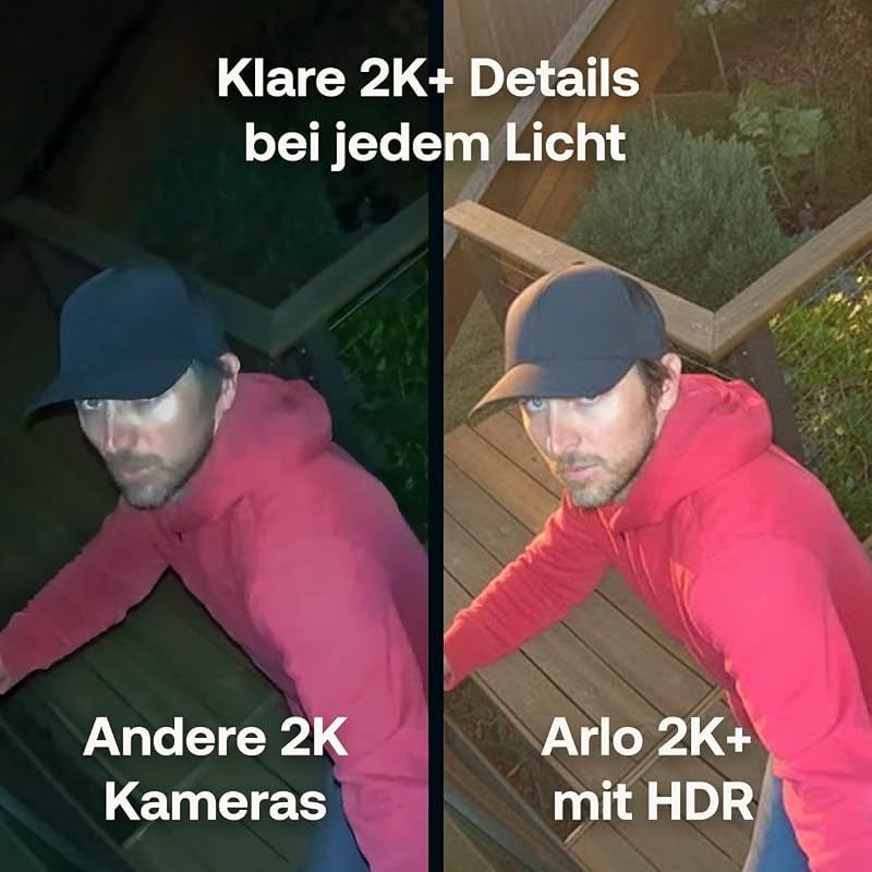 Pro 6 2K HDR Kamera Aussen, 4er-Set mit Zusatzakku & Dual-Ladestation