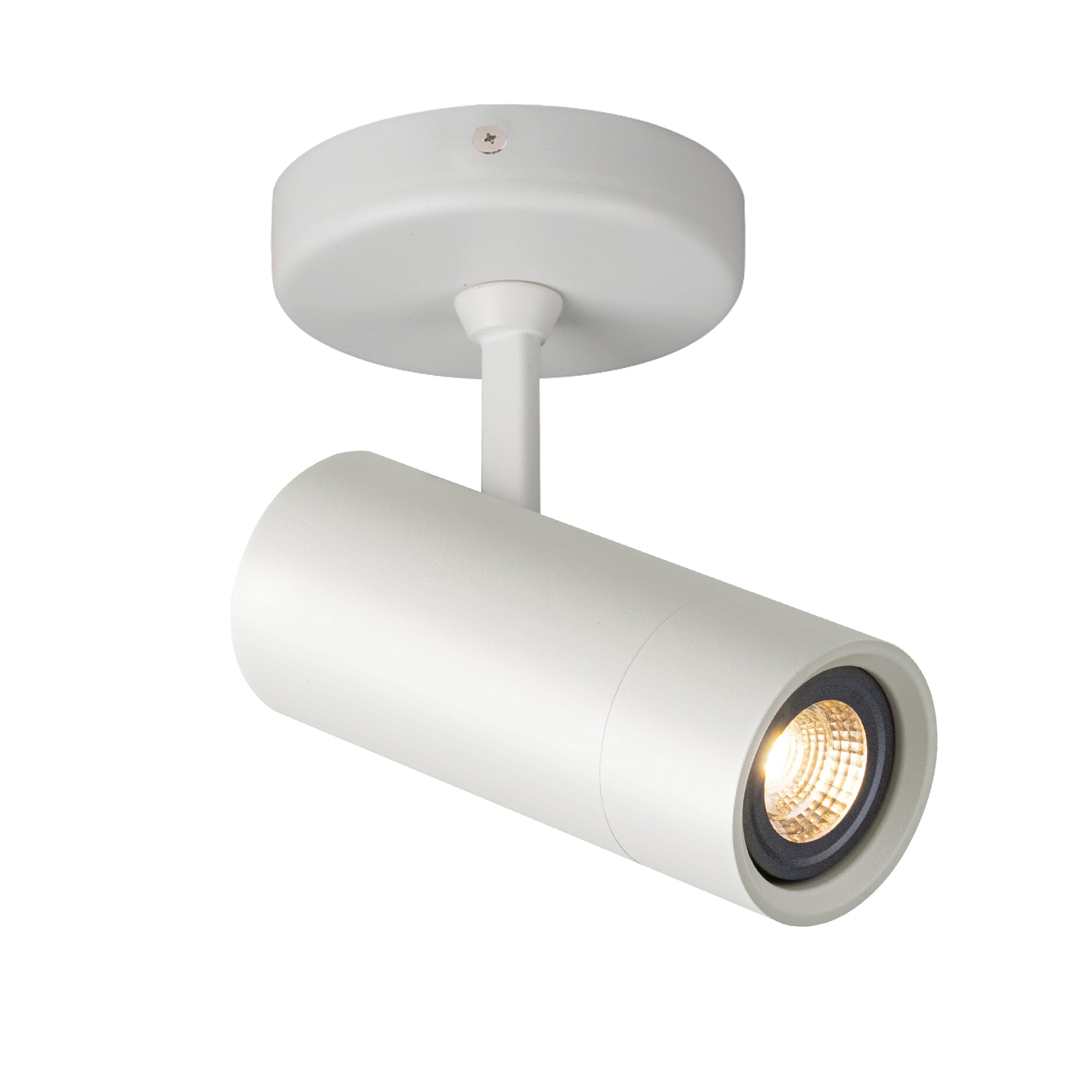 Aisilan White Single Spotlight Dimmable Adjustable Spot Lights Indoor GU10 Rotatable Individual Spotlights for Ceiling or Wall Mounted (LED 7W Bulb Included)