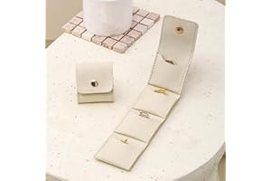 Flip-style Expandable and Foldable Jewelry Storage Bag Simple and Portable Compartment Jewelry Bag (white)