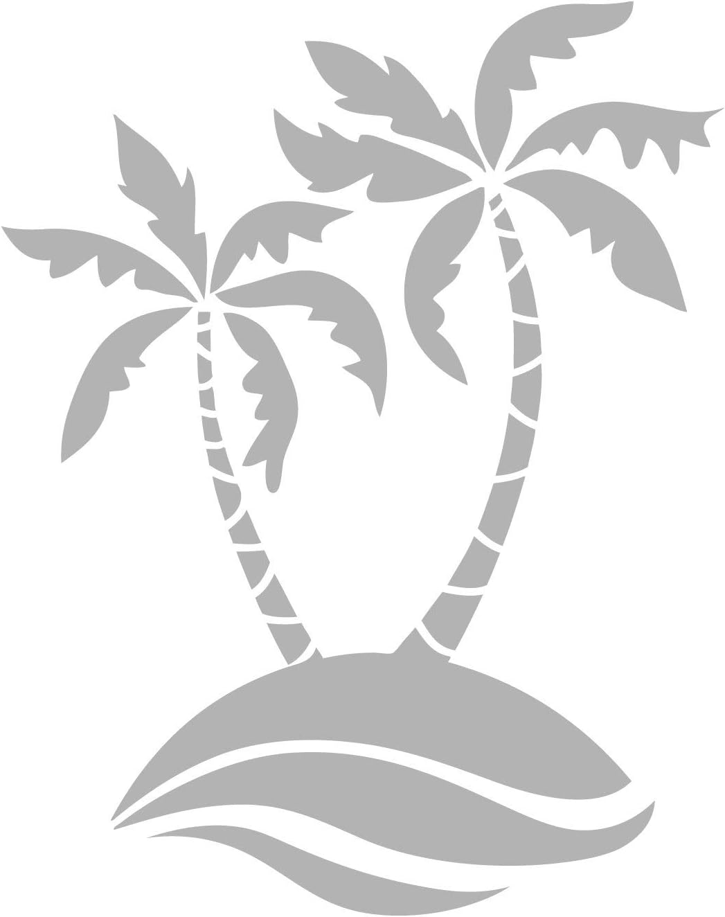 Palm Waves - Coastal Design Series - Etched Decal - For Shower Doors, Glass Doors and Windows - 18" tall x 14.5" wide - Custom Sizes Available