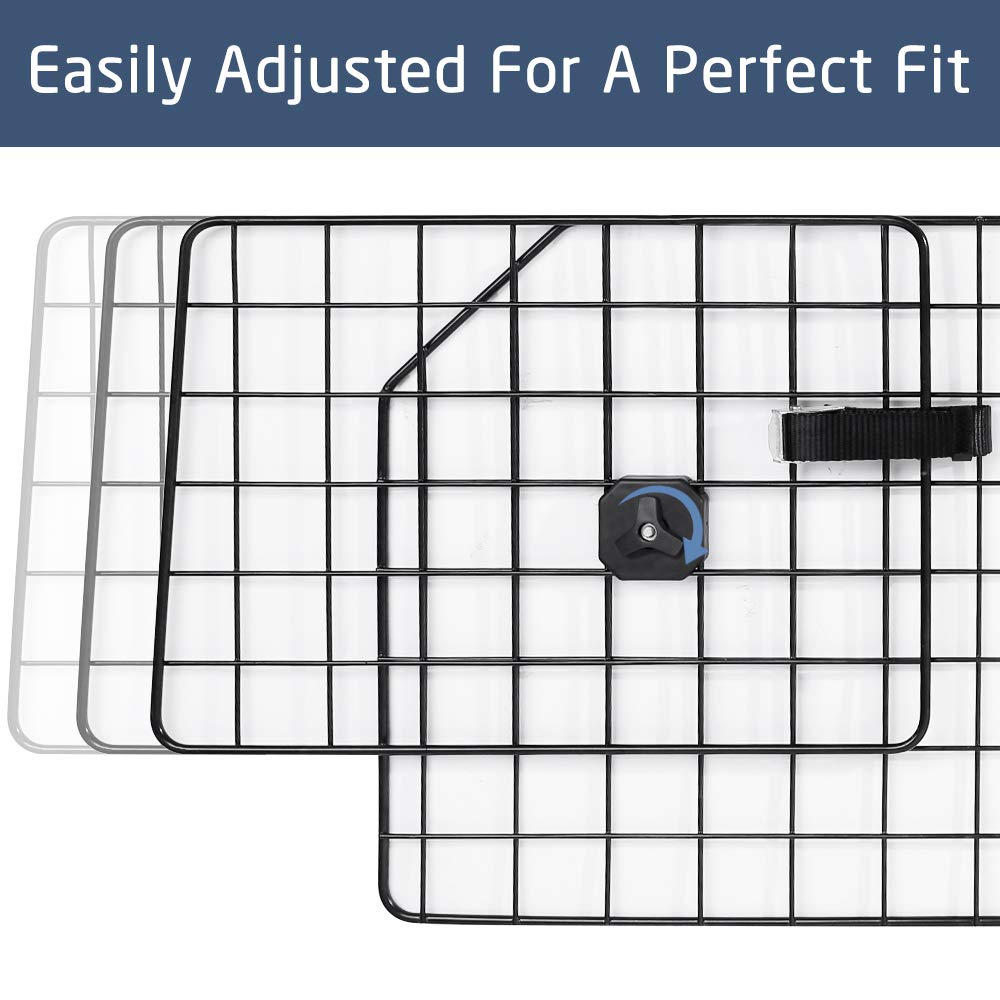 Dog Car Barrier for SUVs, Van, Vehicles - Adjustable Large Pet SUV Barriers Universal-Fit, Heavy-Duty Wire Mesh Dog Car Guard, SUV Pet Car Gate for Vehicles, Safety Car Divider for Dogs, Smooth Design