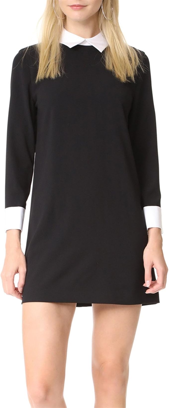 black long sleeve shift dress