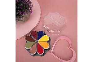 Haofy Petal Shape Ink Pad, Pigment Type with Removable Petals, 8 Color Set for Scrapbooking and DIY Stamping (Printing ink + 