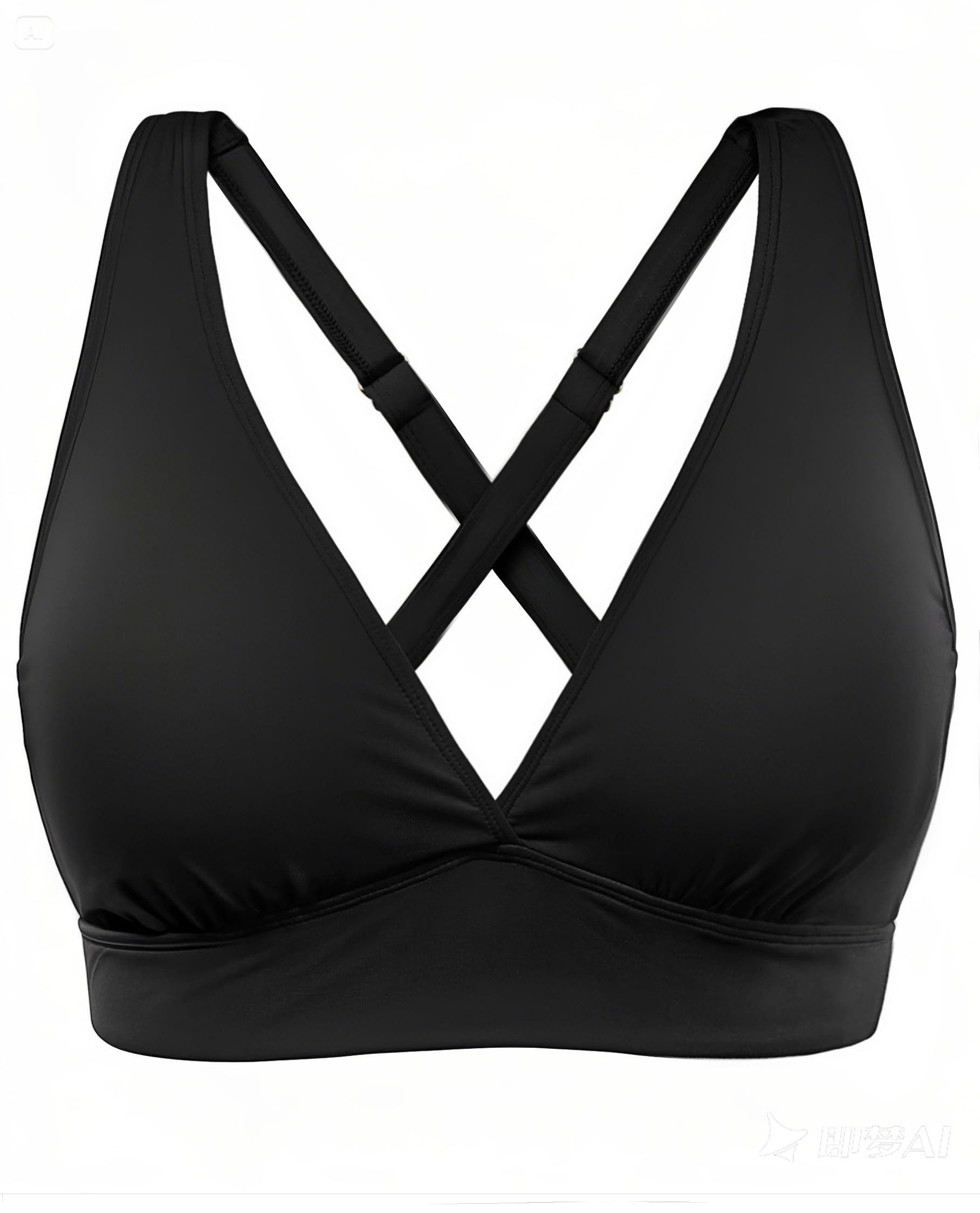 View 1 of Women Underwire Bikini Top Only - Push Up Swimsuit Top Large Bust Bathing Suit Tops 2025 Supportive Swim Tops Black XXL
