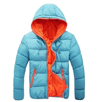 Herren Slim Daunenjacke,Moonuy Männer Herren Baumwolle Casual Warme Daunenjacke Mit Kapuze Winter Charme Dicke Parka Mantel M
