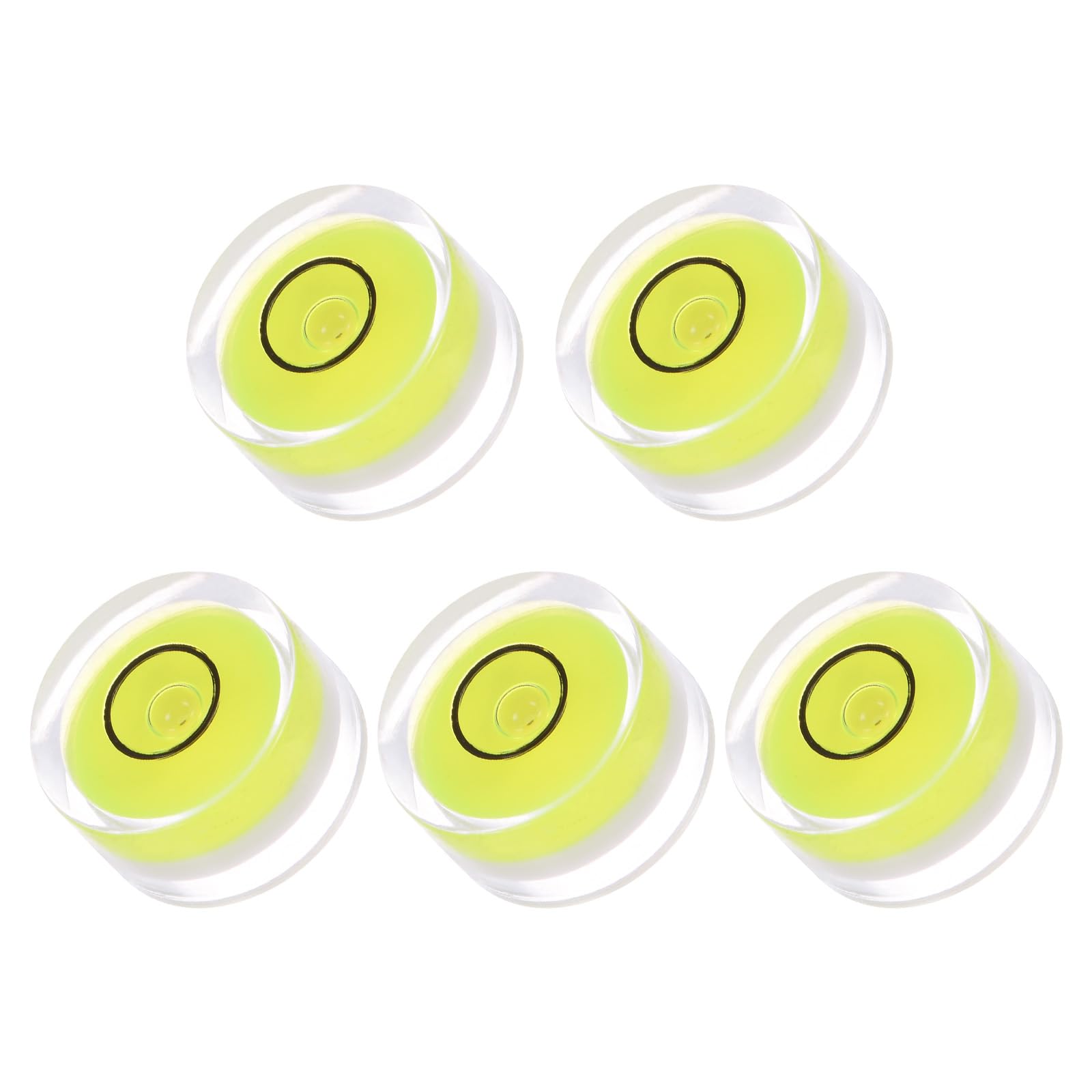 Kozelo 5pcs Small Circular Bubble Spirit Levels - [19mm Diameter 10mm Thickness] Mini Round RV Level Leveling Tools for Travel Trailer Turntable Camera, Lime