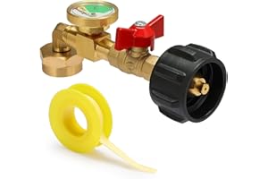 Upgraded Propane Refill Adapter with Valve and Gauge, for Filling 1lb Bottles from a 20lb Tank, Fits QCC1/Type1 Propane Tanks