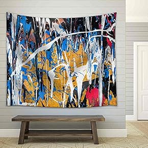 Dripping Paint Graffiti Wall Close - Fabric Wall Tapestry Home Decor - 51x60 inches