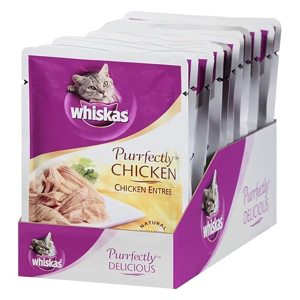 WHISKAS PURRFECTLY CHICKEN WET CAT FOOD CHICKEN ENTREE FLAVOR 3 OUNCES (24 COUNT)