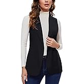 MINTLIMIT Women's Sleeveless Blazer Vest Summer Casual Open Front Lapel Collar Work Office Button Suit Vests with Pockets