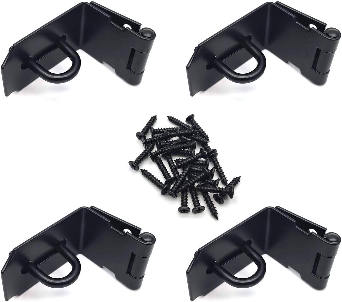 Addlike Padlock Hasp 4-Inch Door Hasp Latch 1.8mm Thickness Stainless Steel Black Set of 2 - - 