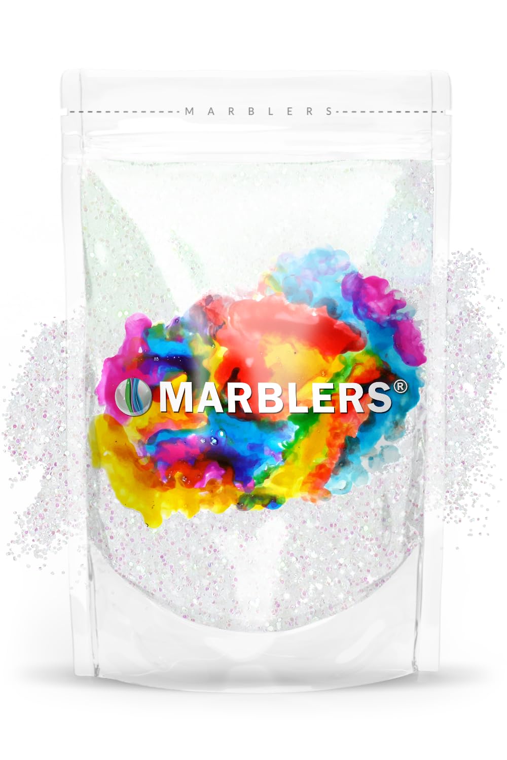 MARBLERS Holographic Glitter [Rainbow White] 3oz (85g) | Fine | Non-Toxic, Vegan, Cruelty-Free | Face, Body, Eyeshadow, Hair, Festival, Party Makeup | Nail Art, Polish | Resin, Tumbler, Slime, Craft
