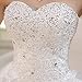 QueenBridal Gorgeous Sweetheart Lace Chapel Train Ball Gown Wedding Dress for Bride (14,White)
