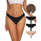NIASOUL Thongs for Women Seamless Thong Panty Liners No Show Breathable G-Strings Workout Underwear