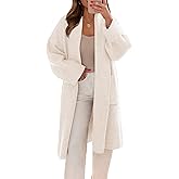 Saodimallsu Womens Long Cardigans Oversized Chunky Knit Coatigan Fall Trendy Open Front Sweater Jackets with Pockets
