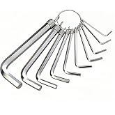 RyanDesign 10pc Metric Hex Key Set - Professional Grade Cr-V Steel, Rust-Resistant, Keyring Design | Fits Bike, Furniture, Auto Repair | 1.5-10mm (1.5,2,2.5,3,3.5,4,5,6,8,10mm)