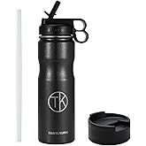Travel Kuppe Vacuum Insulated Cycling Sports Water Bottle | Bike Water Bottle Insulated w/Straw & Sip Lid | Stainless Steel Cycling Water Bottle | Sports Water Bottle Insulated & Scratch Resistant
