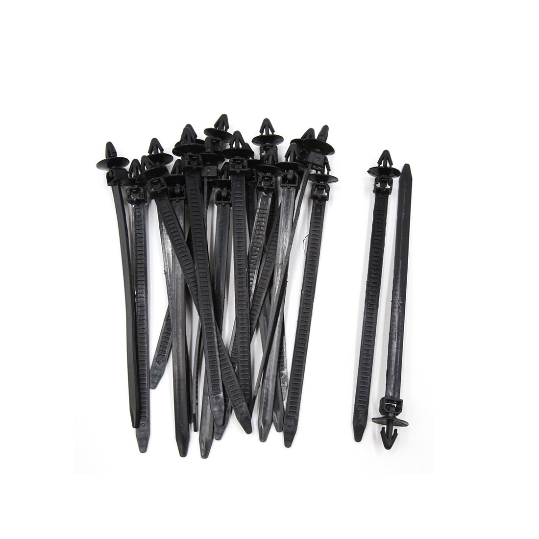 Sourcingmap 20Pcs 8mmx175mm Adjustable Push Mount Loop Cable Ties Zip Fastener