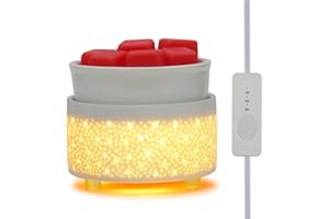 Wax Melt Warmer with Timer Ceramic 3-in-1 Oil Burner Electric Candle Wax Warmer Burner Wax Melter Fragrance Warmer for Scente