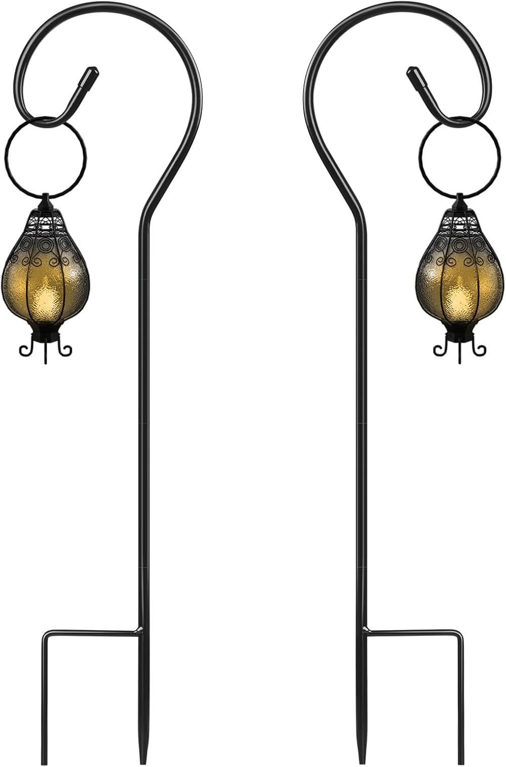 SEGNAYEN Shepherds Crook Hooks for Garden Lights, 80cm, Set of 2